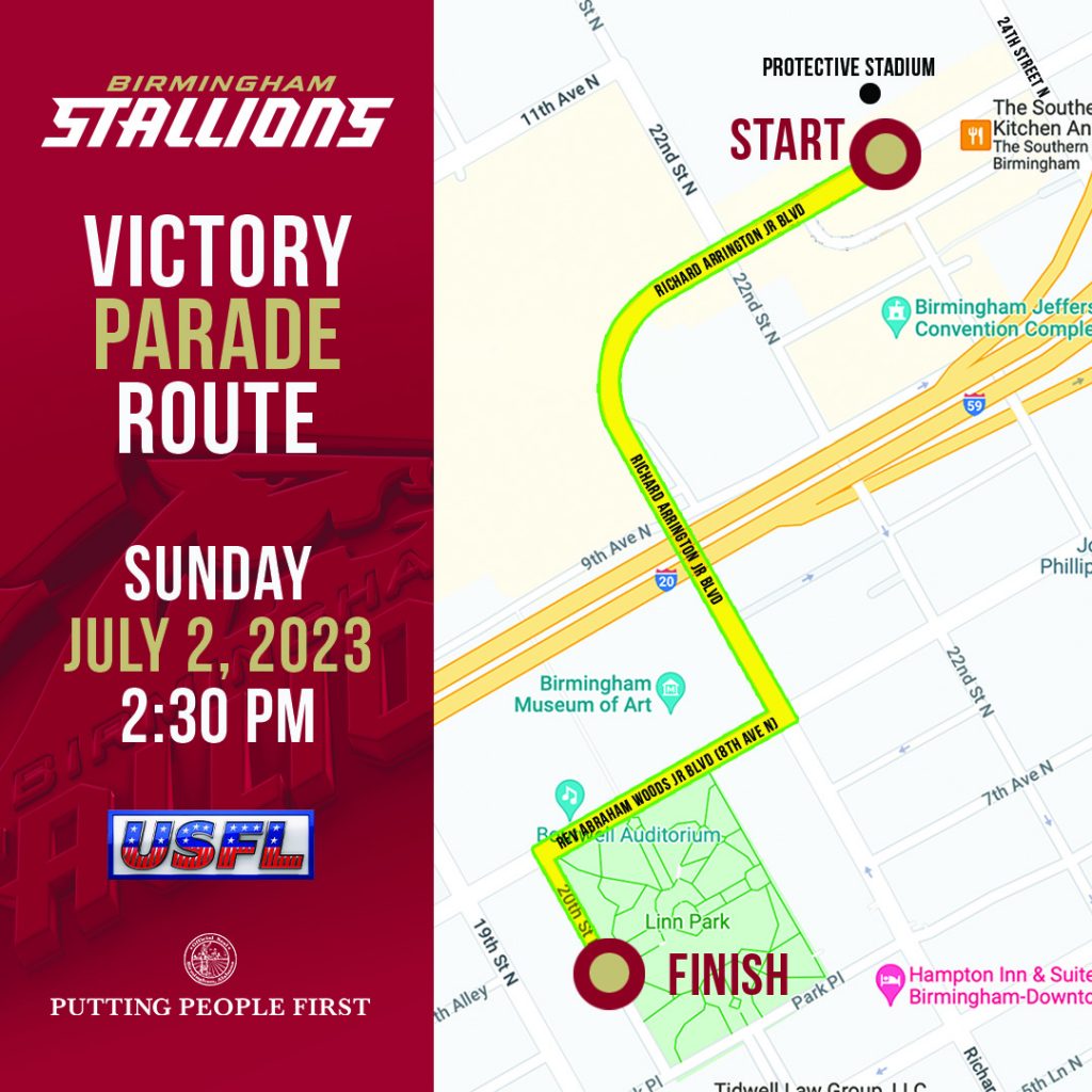 Birmingham To Host Victory Parade For Usfl Champion Stallions On Sunday 